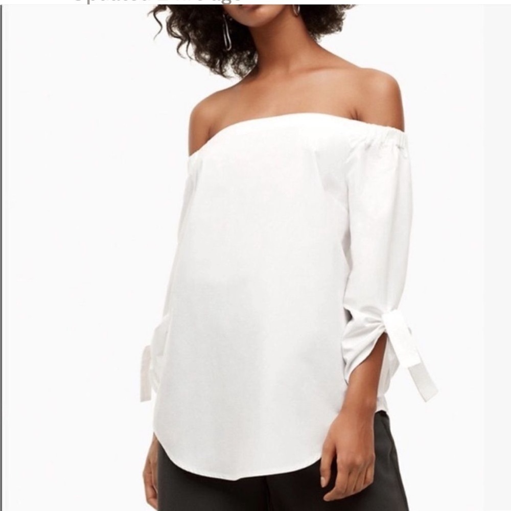 Aritzia Babaton Malik Off The Shoulder Blouse in White Sz XXS